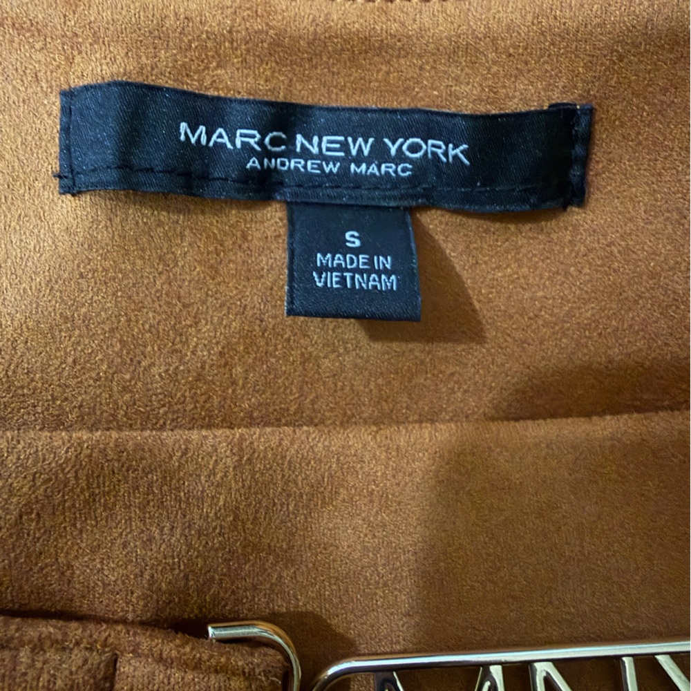 MNY Cognac Suede Skirt Minimalist Equestrian Western Old Money - Picture 9 of 13